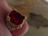 Пръстен-Корона с голям рубин и диамантчета