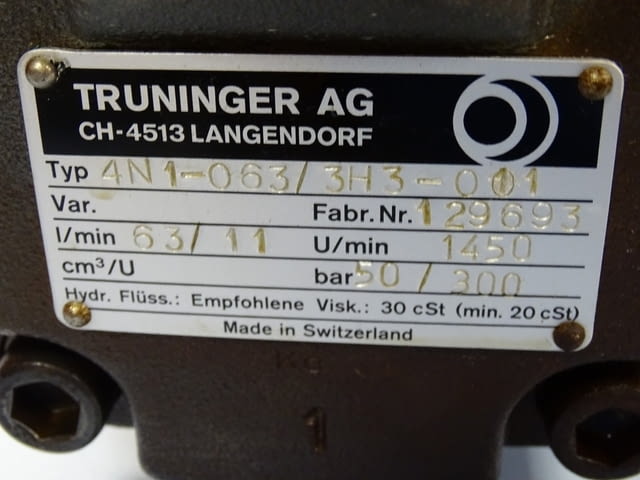 Хидравлична помпа TRUNINGER 4N1-0.63/3H3-011 hydraulic pump, град Пловдив - снимка 3