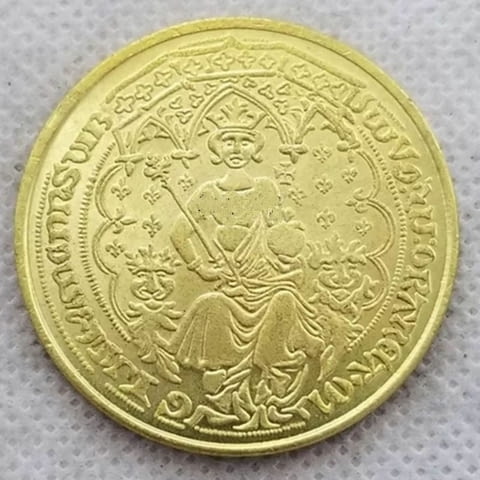 Позлатена монета 1 Флорин 1344 г Крал Едуард III - РЕПЛИКА, град Бургас | Нумизматика / Бонистика - снимка 1