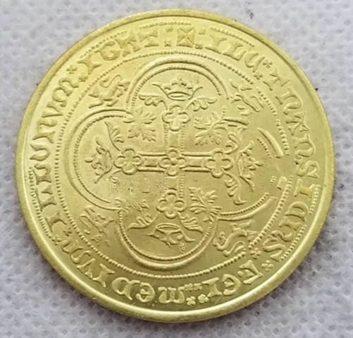 Позлатена монета 1 Флорин 1344 г Крал Едуард III - РЕПЛИКА, city of Burgas - снимка 2