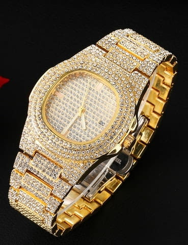 Позлатен мъжки часовник реплика на ”Rolex” Мъжки, Кварцово, Елегантен - град Бургас | Часовници - снимка 1