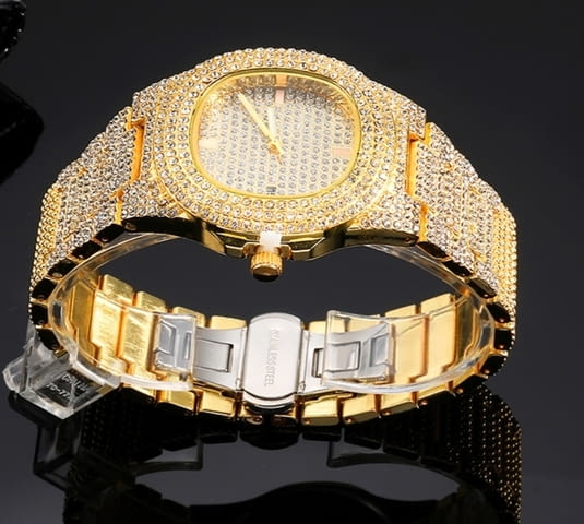 Позлатен мъжки часовник реплика на ”Rolex” Мъжки, Кварцово, Елегантен - град Бургас | Часовници - снимка 3