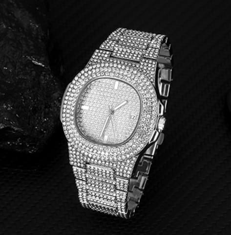 Посребрен мъжки часовник реплика на ”Rolex” Мъжки, Кварцово, Елегантен - град Бургас | Часовници - снимка 1