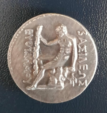Монета Тетрадрахма на Евтидем I, Гръко-Бактрийско царство - РЕПЛИКА - снимка 2