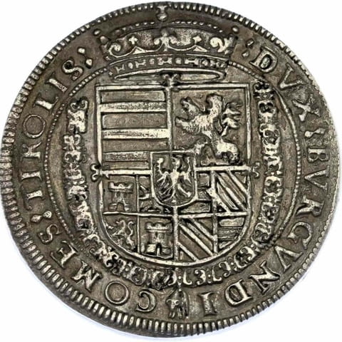 Монета Австрия 1 Талер 1577 - 1595 г Фердинанд II aUNC, град Бургас | Нумизматика / Бонистика - снимка 2