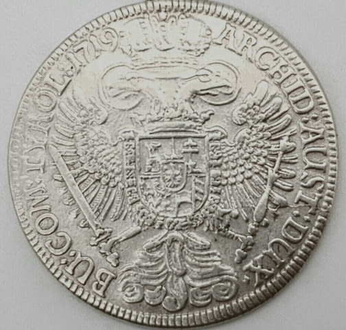 Монета 1 Талер 1719 г Карл VI Хабсбург - град Бургас | Други - снимка 2