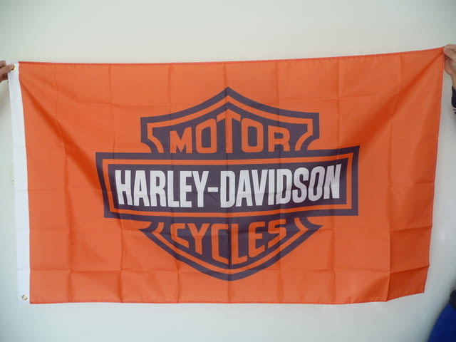 Harley Davidson знаме флаг мотор мотори Харли Дейвидсън оранжево рокер - снимка 1