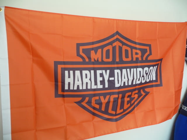 Harley Davidson знаме флаг мотор мотори Харли Дейвидсън оранжево рокер - снимка 2