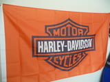 Harley Davidson знаме флаг мотор мотори Харли Дейвидсън оранжево рокер