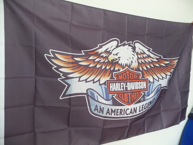 Harley Davidson знаме флаг мотор мотори Харли Дейвидсън орел Американска легенда - снимка 2