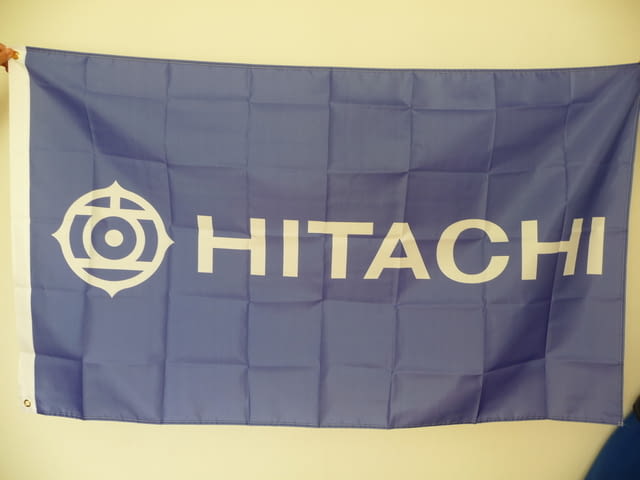 Hitachi знаме флаг Хитачи касетофони касетки видео ретро синьо музика касета - снимка 1