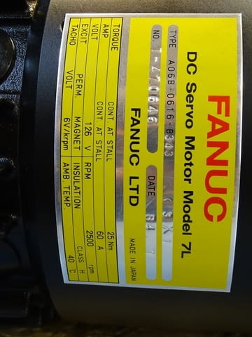 Правотоков сервомотор FANUC A06B-0616-B343 DC servo motor model 7L - снимка 9