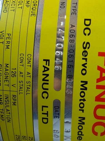 Правотоков сервомотор FANUC A06B-0616-B343 DC servo motor model 7L - снимка 10