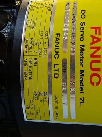 Правотоков сервомотор FANUC A06B-0616-B343 DC servo motor model 7L - снимка 12