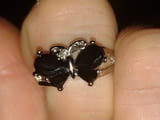 Ексклузивен пръстен-пеперуда с черен сапфир