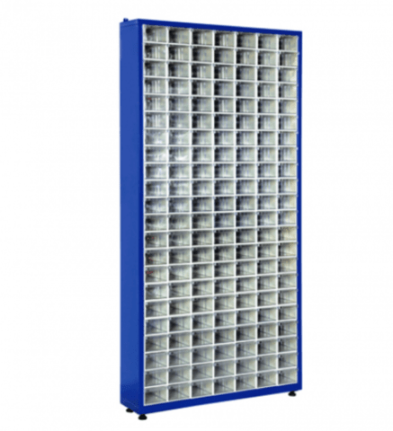 Метален стелаж със 154 кутии за съхранение на накрайници, град Варна | Промишлено Оборудване