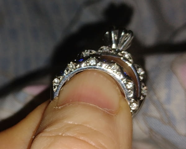 Двоен пръстен със Сърце Silver, Diamond, Warranty - No - city of Bеrkovitsa | Rings - снимка 1