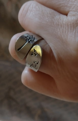 Моден пръстен с глухарче Сребро, Дамски, Гаранция - Не - град Берковица | Пръстени - снимка 1