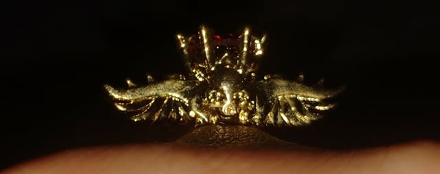 Внушителен пръстен с череп, криле и рубин Gold, Unisex, Ruby - city of Bеrkovitsa | Rings - снимка 5