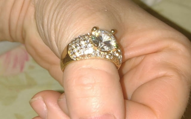 Искрящ пръстен с диамант и сапфири Злато, Unisex, Диaмaнт - град Монтана | Пръстени - снимка 2