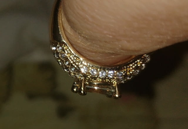 Искрящ пръстен с диамант и сапфири Злато, Unisex, Диaмaнт - град Монтана | Пръстени - снимка 4