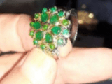 Двуцветен марков пръстен с изумруди