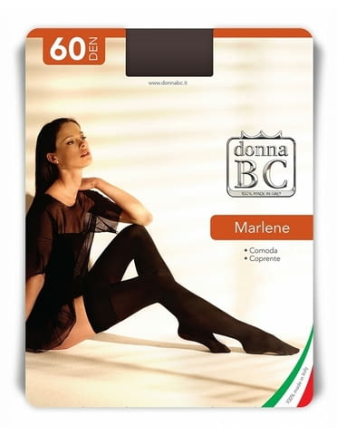 Donna BC 60DEN плътни черни чорапи с ластик италиански зимни чорапи над коляното 60ДЕН - снимка 1