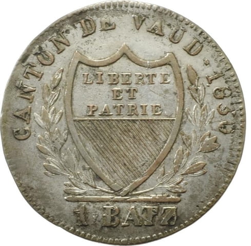 Монета Швейцария 1 Батцен 1830 г. Кантон Во / Вауд, град Бургас | Нумизматика / Бонистика - снимка 1