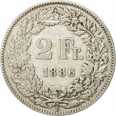 Монета Швейцария 2 Франка 1886 г Кантон Берн, град Бургас | Нумизматика / Бонистика - снимка 1