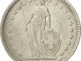 Монета Швейцария 2 Франка 1886 г Кантон Берн