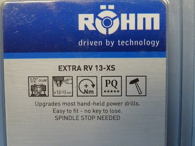 Патронник за бормашина ROHM EXTRA RV13-XS keyless dril chuck 1/2"-20UNF - снимка 2