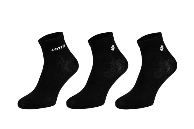 Lotto 35-38, 39-42, 43-46 италиански унисекс черни къси памучни чорапи над глезените памучен чорап - снимка 1
