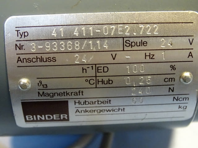 Ел.магнит Binder 41 411-07E 2.722 24V DC, град Пловдив | Промишлено Оборудване - снимка 5