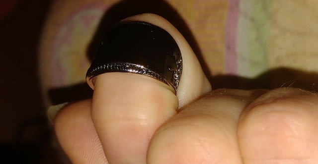 Широк пръстен в черен Емайл Сребро, Unisex, Гаранция - Не - град Монтана | Пръстени - снимка 3