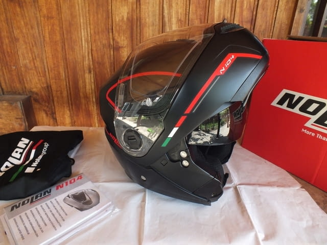 Nolan N104 Storm отварящ се мото шлем каска за мотор с тъмни очила - снимка 1