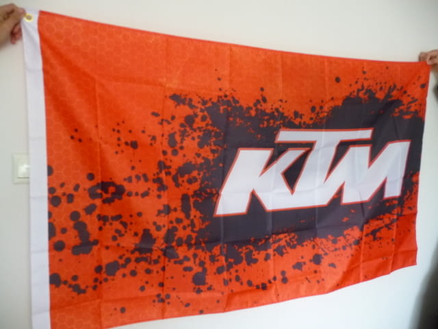 KTM знаме флаг КТМ рекламно кросов мотор оранжвео моткрос пръски - снимка 2