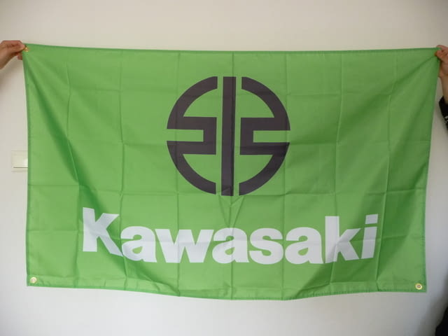 Kawasaki знаме флаг мотори пистов ендуро реклама скорост Кавазаки - снимка 1