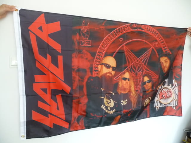 Slayer знаме флаг хеви метъл траш спийд тежка музика Слейър, city of Radomir - снимка 2