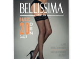 Bellissima 20DEN италиански черни, бели гладки чорапи със силикон 40-75кг дълги 7-8ми чорапи