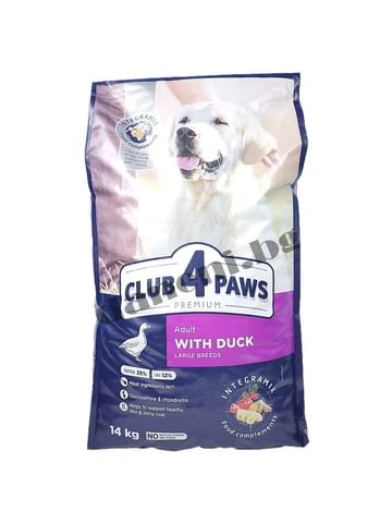 Храна за кучета Club 4 Paws Premium Large Breeds, Патица 14 кг