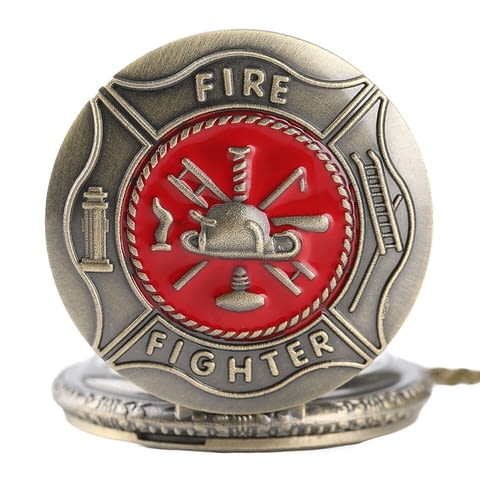 Нов джобен часовник пожарникарски пожарна пожарникар каска пожар - снимка 5