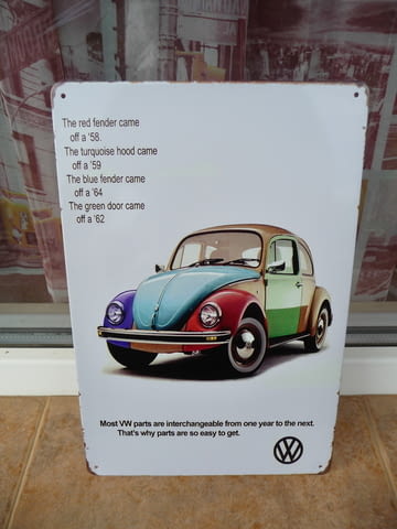 Fолксваген Бийтъл Volkswagen Beetle Кола метална табела класика - снимка 1