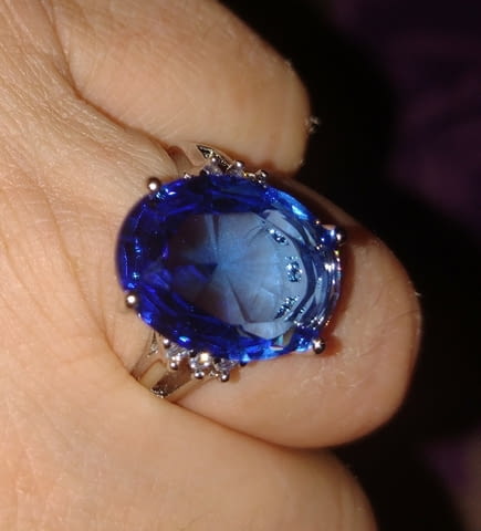 Луксозен пръстен с голям сапфир Silver, Unisex, Sapphire - city of Bеrkovitsa | Rings - снимка 2