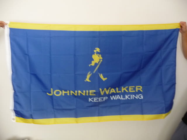 Johnnie Walker знаме флаг Джони Уокър рекламно уиски син етикет шотландско ново синьо - снимка 1