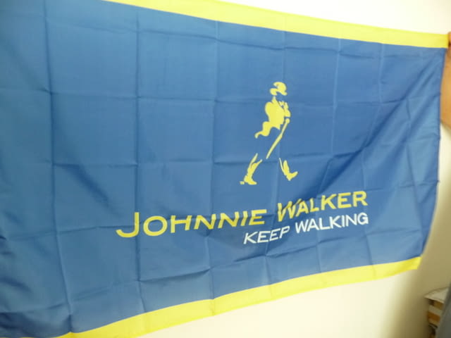 Johnnie Walker знаме флаг Джони Уокър рекламно уиски син етикет шотландско ново синьо - снимка 2