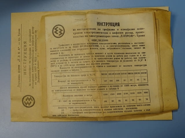 Ел.двигател ЕЛПРОМ Троян тип АО-90S-4 M 300 220/380V 1.1kW, град Пловдив | Промишлено Оборудване - снимка 2