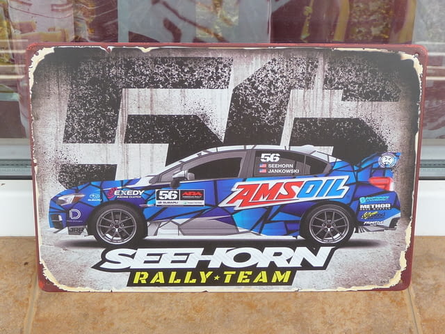 Rally team Subaru Seehorn метална табела кола рали Субару, city of Radomir - снимка 1