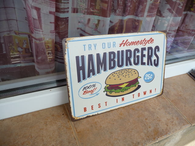 Хамбургер метална табела най-добрия в града бързо хранене, град Радомир | Рекламни Материали - снимка 2