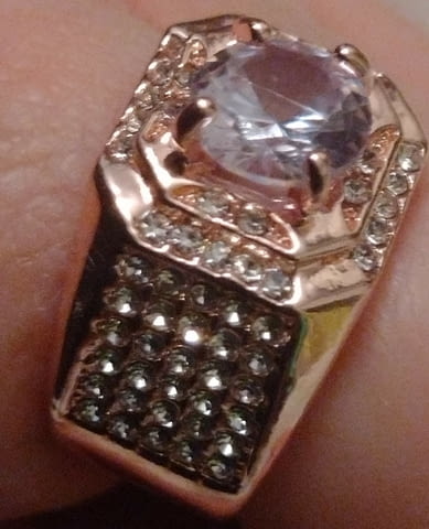 Екстравагантен пръстен с диамант и цирконий Злато, Диaмaнт, Гаранция - Не - град Монтана | Пръстени - снимка 1