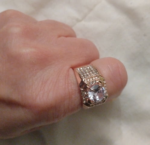 Екстравагантен пръстен с диамант и цирконий Злато, Диaмaнт, Гаранция - Не - град Монтана | Пръстени - снимка 2
